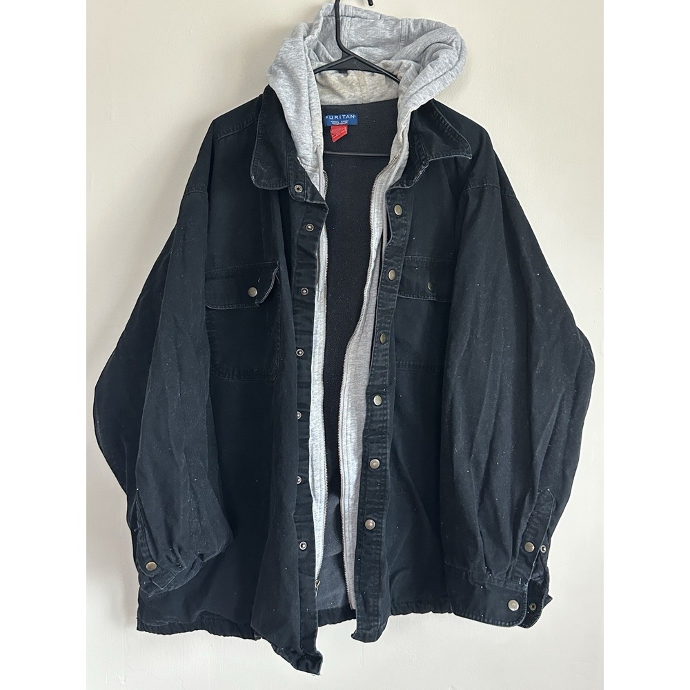 Y2K Duck Jacket Layered Hoodie Mens 3X Boxy Oversize Distressed Guilted Workwear